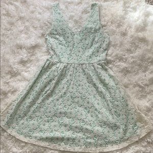 Mint Green and lace spring dress